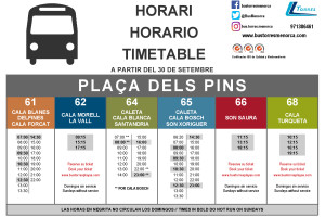 Horarios Plaça des Pins