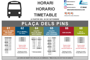 Timetable from Plaça des Pins
